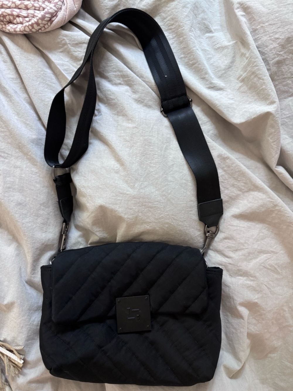 THINK ROYLN Black Quilted Crossbody Shoulder Bag